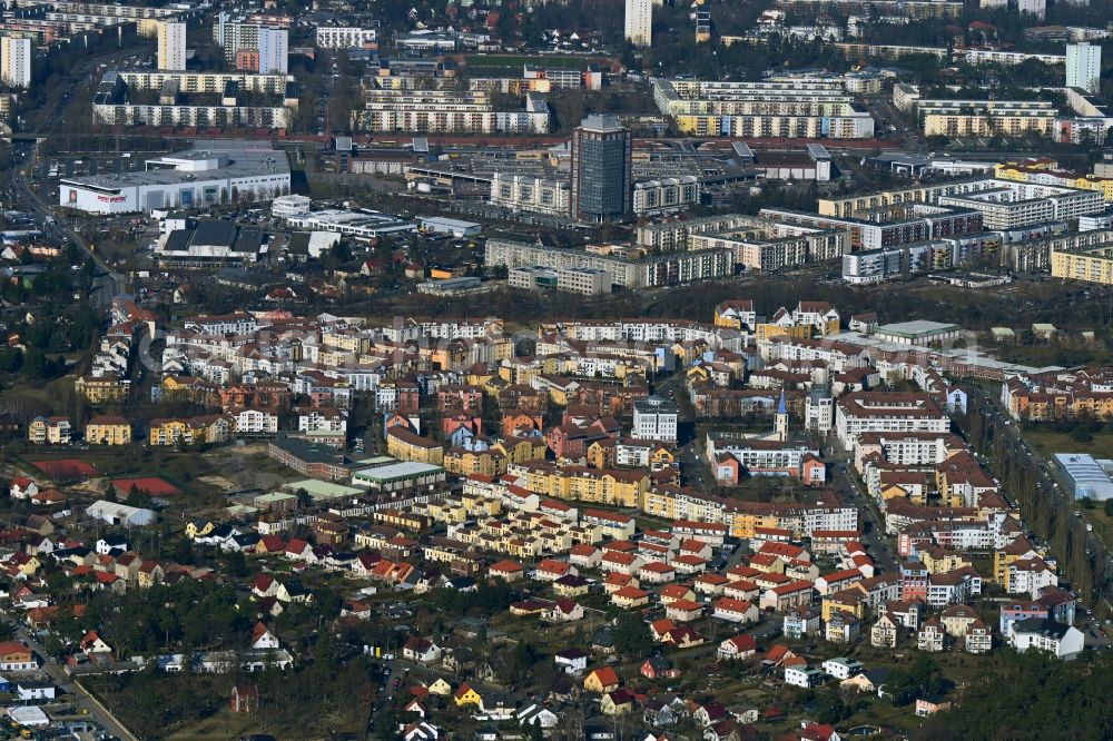 Aerial image Potsdam - Outskirts residential Am Kirchsteigfeld in the district Drewitz in Potsdam in the state Brandenburg, Germany