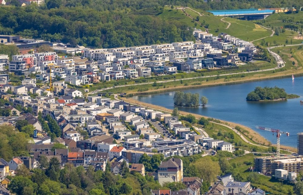 Aerial photograph Dortmund - Development area on lake Phoenix See in Dortmund at Ruhrgebiet in the state North Rhine-Westphalia