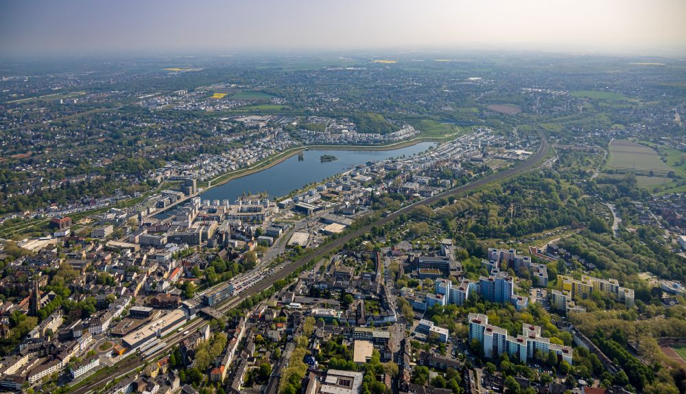 Dortmund from the bird's eye view: Development area on lake Phoenix See in Dortmund in the state North Rhine-Westphalia