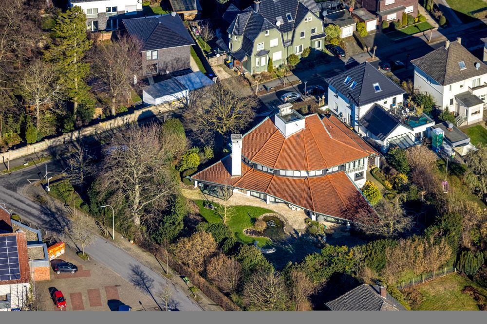 Aerial image Werne - Residential building on Arenbergstrasse in Werne in the Ruhr area in the state of North Rhine-Westphalia, Germany