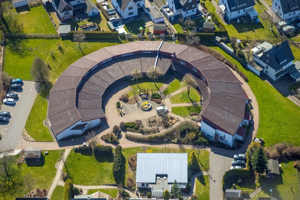 Aerial image Olsberg - Residence - Building Josefsheim in the district Bigge on Pappelallee in Olsberg at Sauerland in the state North Rhine-Westphalia, Germany