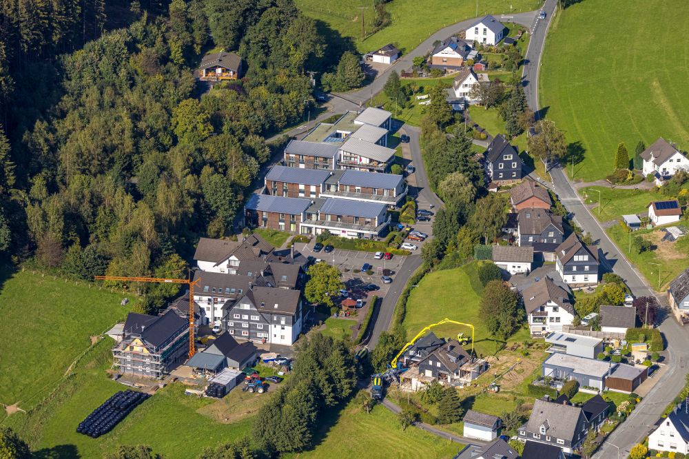 Helberhausen from the bird's eye view: Dorm residential care home - building for the physically handicapped DOREAFAMILIE Siegerland on street Unterm Waeldchen in Helberhausen Rothaargebirge in the state North Rhine-Westphalia, Germany