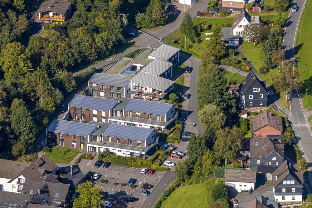 Helberhausen from the bird's eye view: Dorm residential care home - building for the physically handicapped DOREAFAMILIE Siegerland on street Unterm Waeldchen in Helberhausen Rothaargebirge in the state North Rhine-Westphalia, Germany