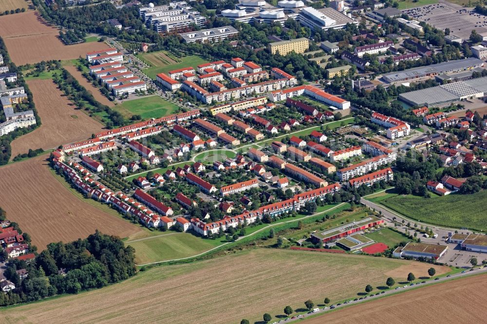 Aerial image Neubiberg - Residential area of the multi-family house settlement Vivamus in Neubiberg in the state Bavaria
