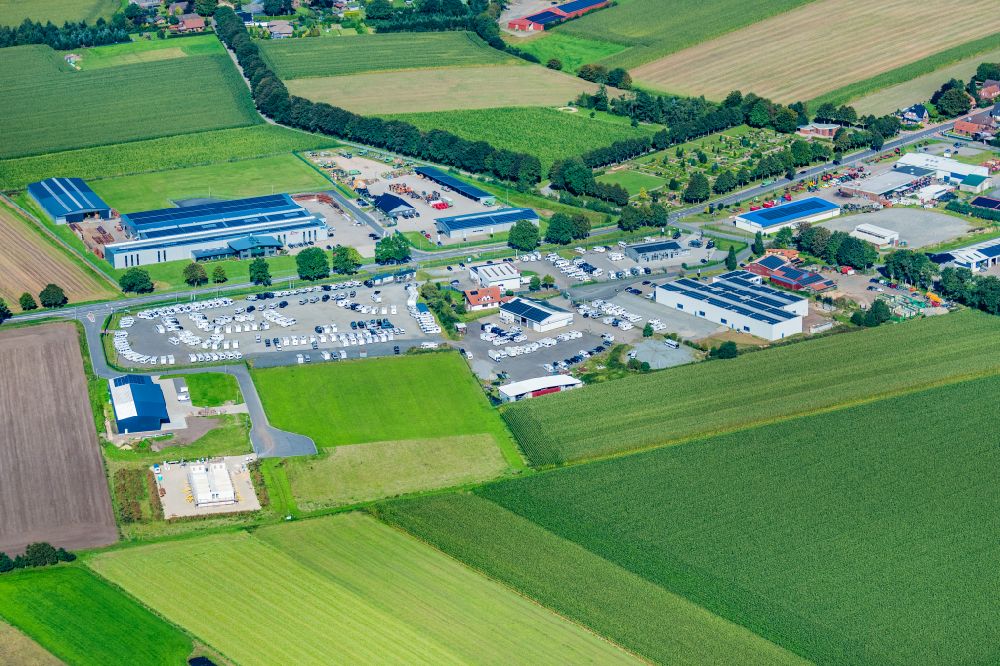 Aerial photograph Lamstedt - Sales and rental of caravans and mobile homes Ehlers Mobile Welten GmbH in Lamstedt in the state of Lower Saxony, Germany