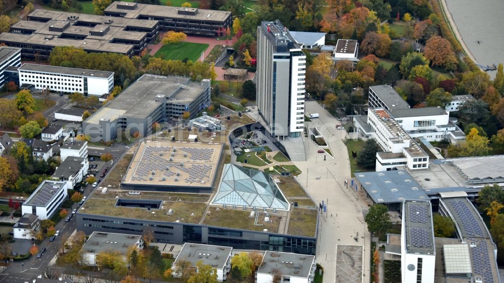 Bonn from above - World Conference Center on Platz of Vereinten Nationen in Bonn in the state North Rhine-Westphalia, Germany