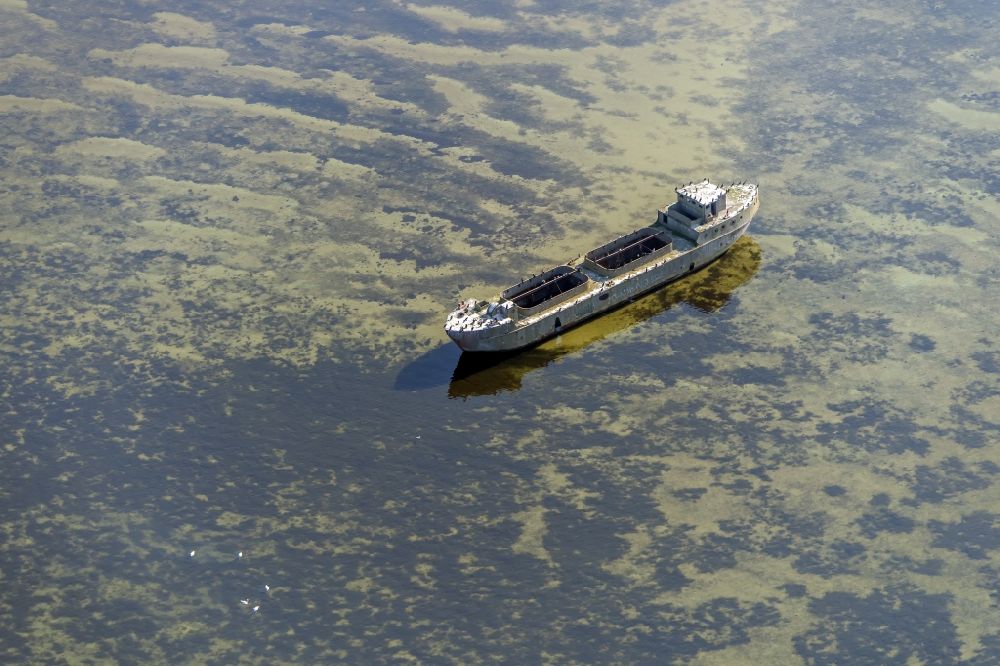 Aerial photograph Wismar - Wreck in the Wismar bay in Mecklenburg-Vorpommern, Germany
