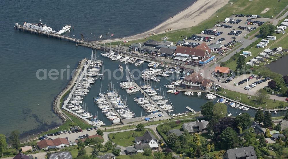Aerial photograph Langballig - Marina with boat moorings on the shore area Langballigau in Langballig in Schleswig-Holstein