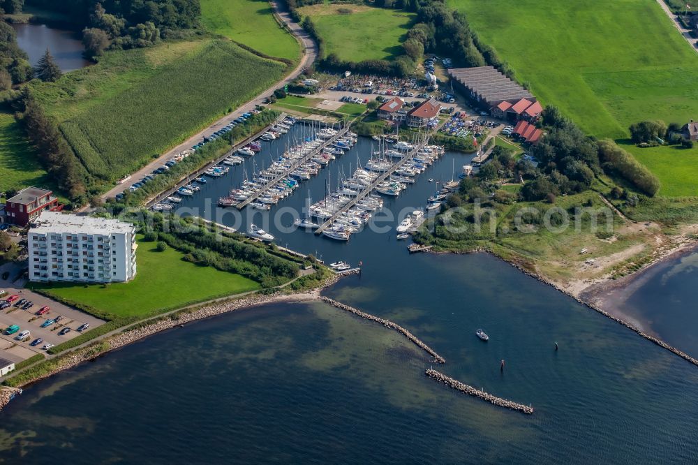 Aerial photograph Glücksburg - Marina in Glucksburg in the state Schleswig-Holstein, Germany