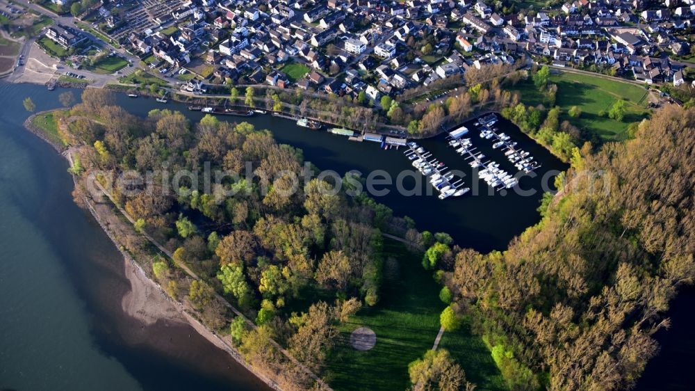 Niederkassel from above - Marina in Niederkassel in the state North Rhine-Westphalia, Germany