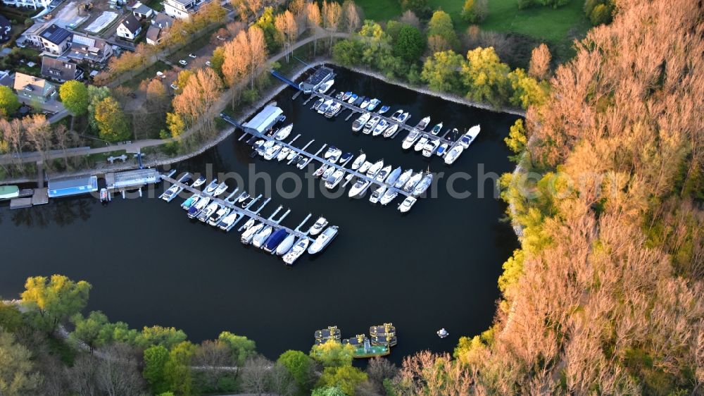Aerial image Niederkassel - Marina in Niederkassel in the state North Rhine-Westphalia, Germany