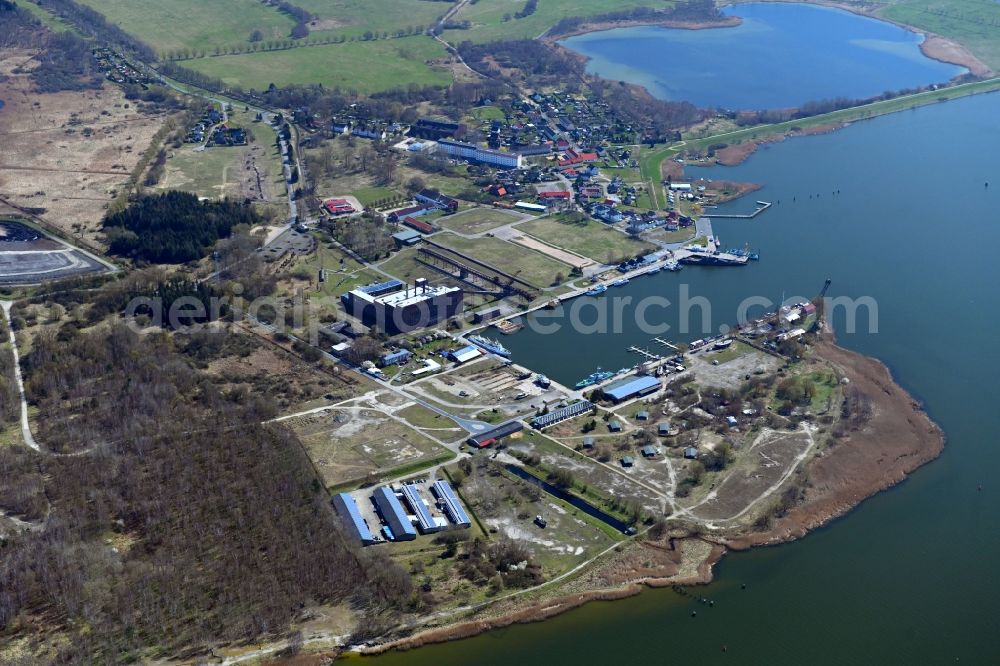 Aerial photograph Peenemünde - Pleasure boat marina with docks and moorings on the shore area Peenemuende in Peenemuende in the state Mecklenburg - Western Pomerania, Germany