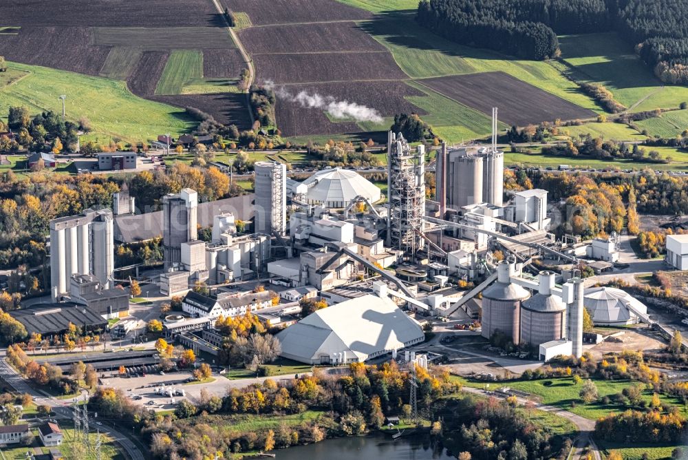 Dotternhausen from above - Factory of limestone on the Plettenberg in Dotternhausen in the state Baden-Wuerttemberg, Germany