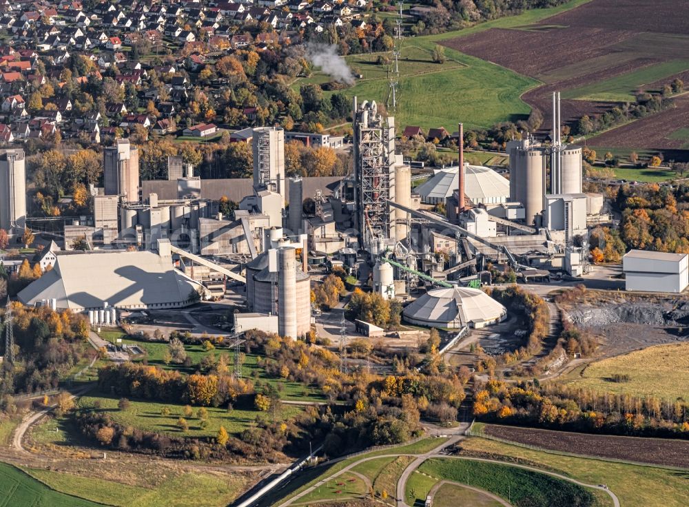 Aerial image Dotternhausen - Factory of limestone on the Plettenberg in Dotternhausen in the state Baden-Wuerttemberg, Germany