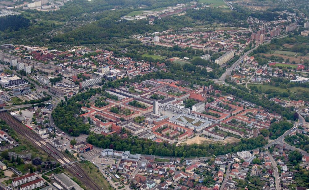 Neubrandenburg from the bird's eye view: Center of the old town of Neubrandenburg in Mecklenburg - Western Pomerania