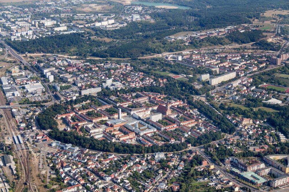 Aerial photograph Neubrandenburg - Center of the old town of Neubrandenburg in Mecklenburg - Western Pomerania