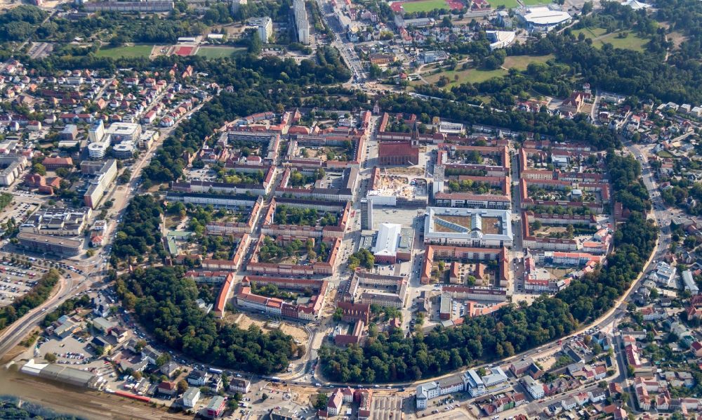 Aerial image Neubrandenburg - Center of the old town of Neubrandenburg in Mecklenburg - Western Pomerania