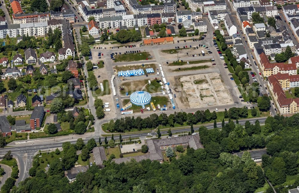 Aerial image Flensburg - Circus to guest in Flensburg in the federal state Schleswig-Holstein, Germany