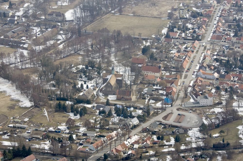 Aerial image Kloster Zinna - Premises with the buildings of the Cistercian monastery of Kloster Zinna in Brandenburg