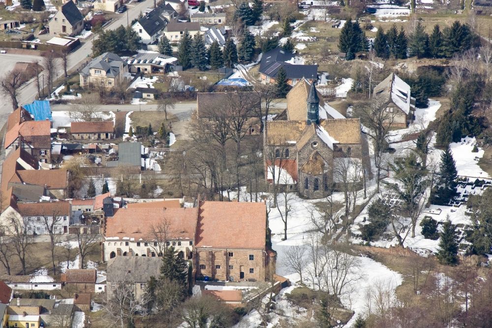 Kloster Zinna from the bird's eye view: Premises with the buildings of the Cistercian monastery of Kloster Zinna in Brandenburg