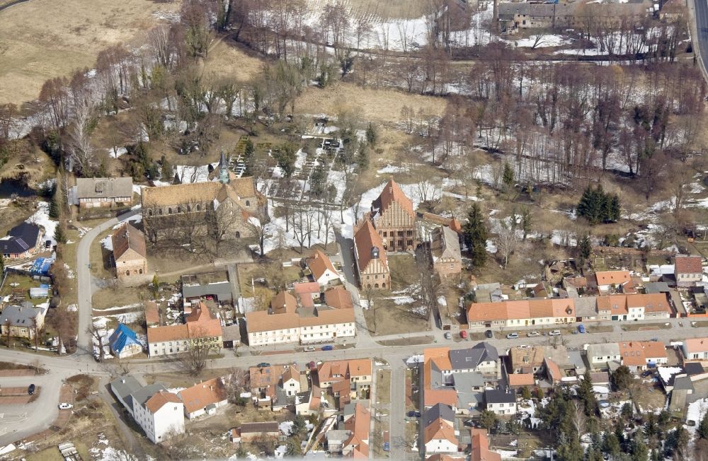 Kloster Zinna from above - Premises with the buildings of the Cistercian monastery of Kloster Zinna in Brandenburg