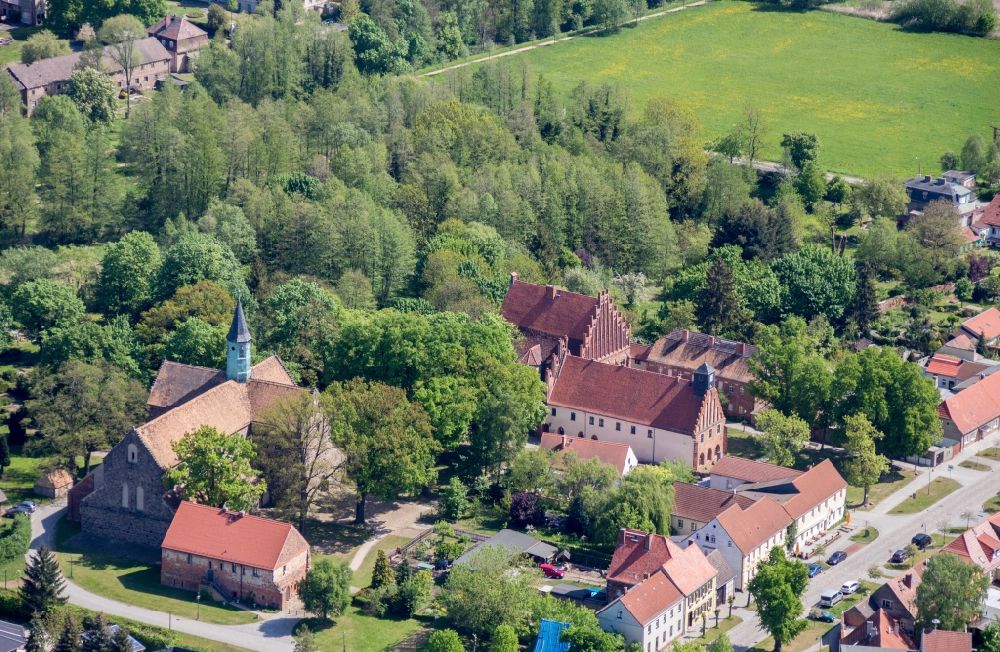 Aerial image Jüterbog - Premises with the buildings of the Cistercian monastery of Kloster Zinna in Brandenburg