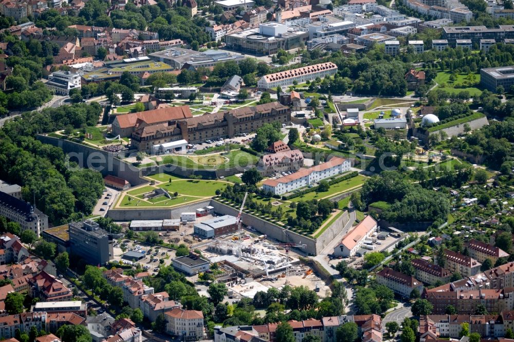 Erfurt from the bird's eye view: Zitadelle am Petersberg Entree am egapark in the district Altstadt in Erfurt in the state Thuringia, Germany