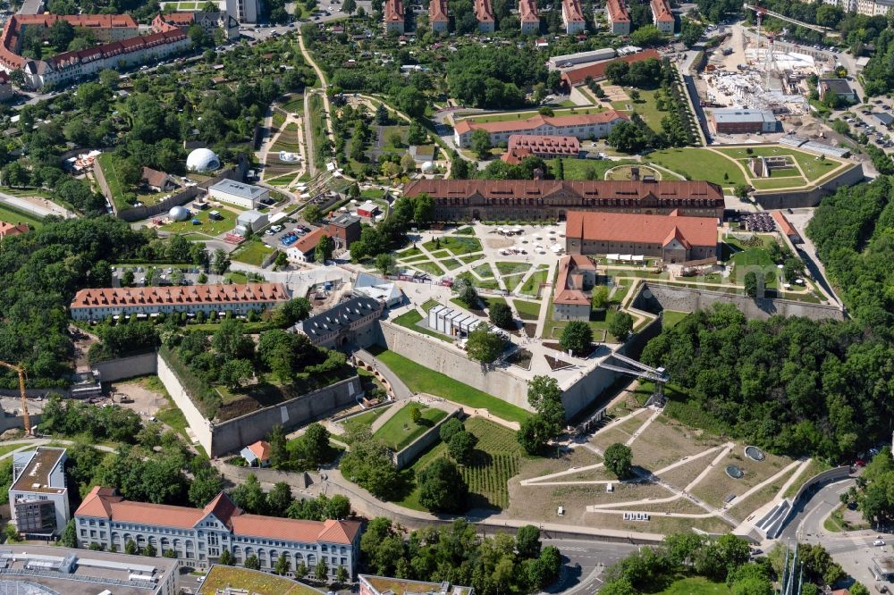 Aerial photograph Erfurt - Zitadelle am Petersberg Entree am egapark in the district Altstadt in Erfurt in the state Thuringia, Germany