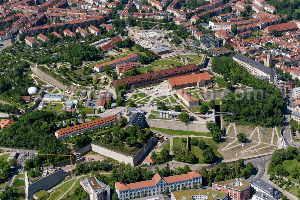Aerial photograph Erfurt - Zitadelle am Petersberg Entree am egapark in the district Altstadt in Erfurt in the state Thuringia, Germany