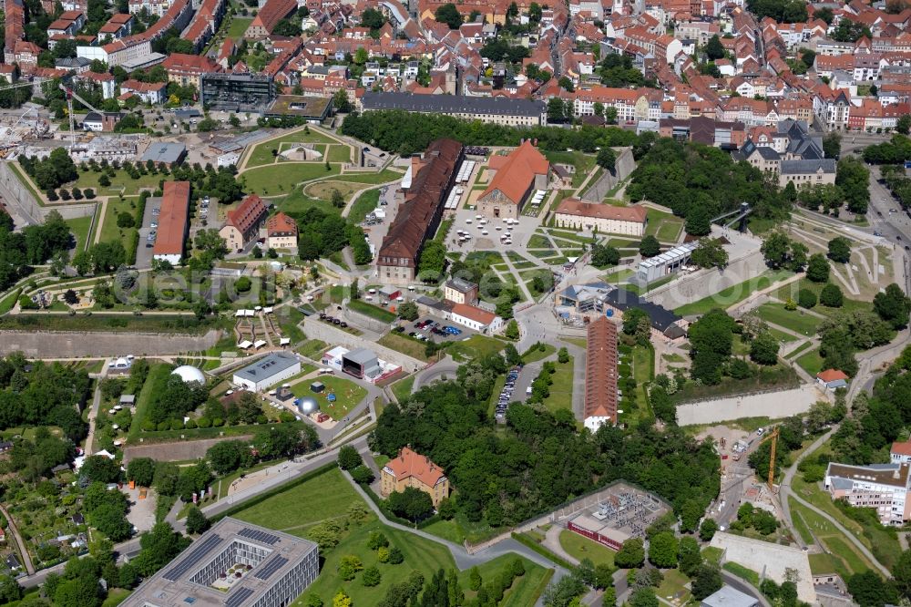 Erfurt from above - Zitadelle am Petersberg Entree am egapark in the district Altstadt in Erfurt in the state Thuringia, Germany