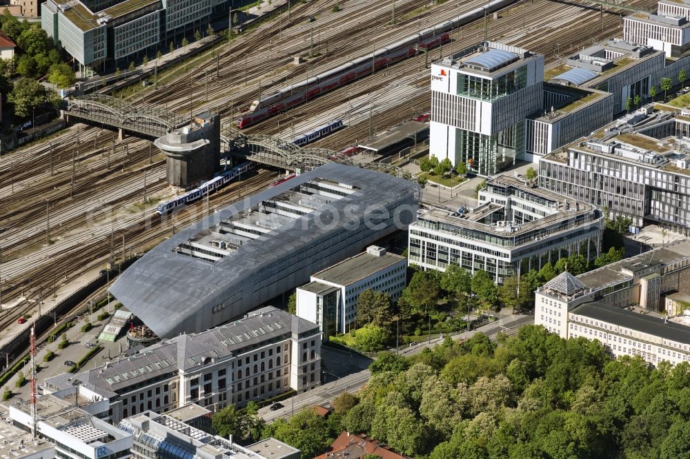 Aerial image München - Central Bus Station to Arnulfstrasse the Public Transportation in the district Ludwigsvorstadt in Munich in the state Bavaria, Germany
