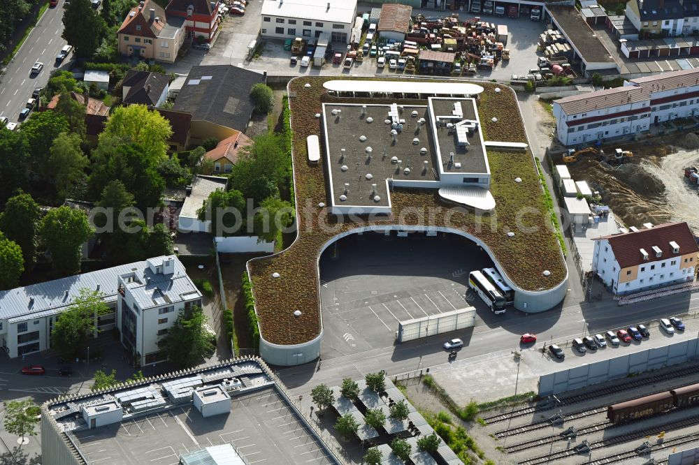 Aerial photograph Ingolstadt - Central Bus Station for Public Transportation of Stadtbus Ingolstadt GmbH on street Hindenburgstrasse in Ingolstadt in the state Bavaria, Germany