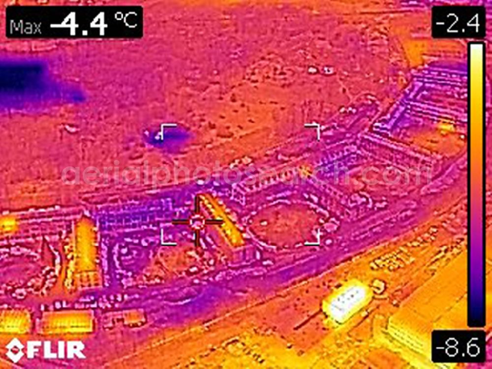 Infrared aerial photograph Bernau - Infrared aerial photograph of Construction site for the renovation and reconstruction of the building complex of the former military barracks Sanierungsgebiet Panke-Park on Schoenfelder Weg in Bernau in the state Brandenburg, Germany