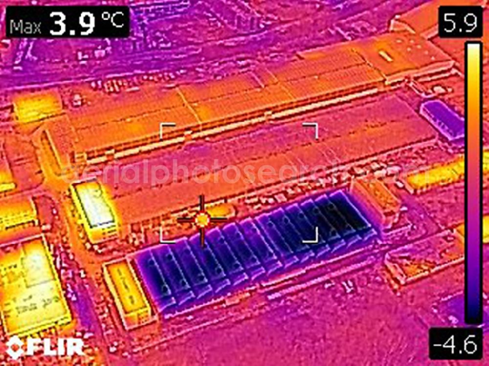 Infrared aerial photograph Bernau - Infrared aerial photograph of Warehouse complex-building in the industrial area on Schoenfelder Weg in Bernau in the state Brandenburg, Germany