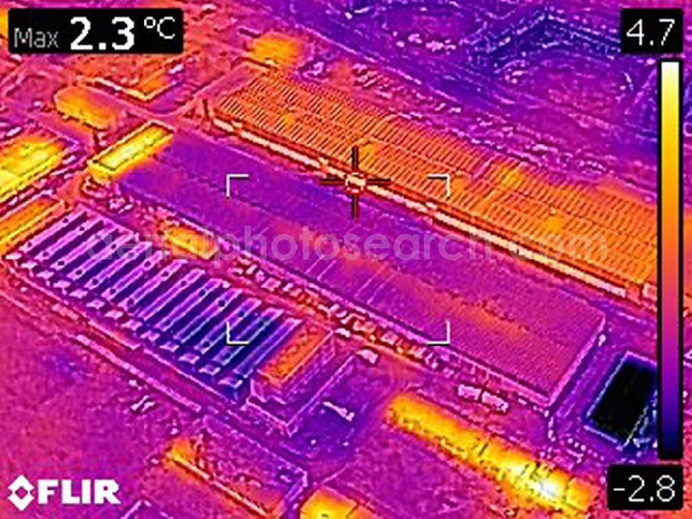 Infrared aerial photograph Bernau - Infrared aerial photograph of Warehouse complex-building in the industrial area on Schoenfelder Weg in Bernau in the state Brandenburg, Germany