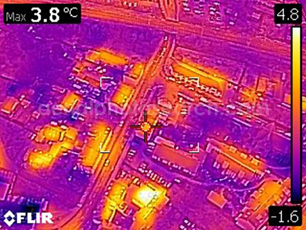 Infrared aerial photograph Bernau - Infrared aerial photograph of Residential area of a multi-family house settlement Boernicker Strasse - Ulitzkastrasse in Bernau in the state Brandenburg, Germany