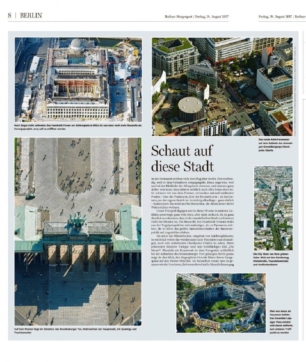 Aerial image Berlin - Picture Section / media use of aerial use in the Newspaper - daily paper Berliner Morgenpost Seite 8, added to in Berlin, Germany