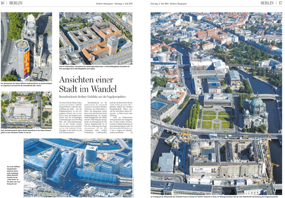 Berlin from above - Picture Section / media use of aerial use in the Newspaper - daily paper BERLINER MORGENPOST Sonderseite 16 - 17, added to in the district Mitte in Berlin, Germany