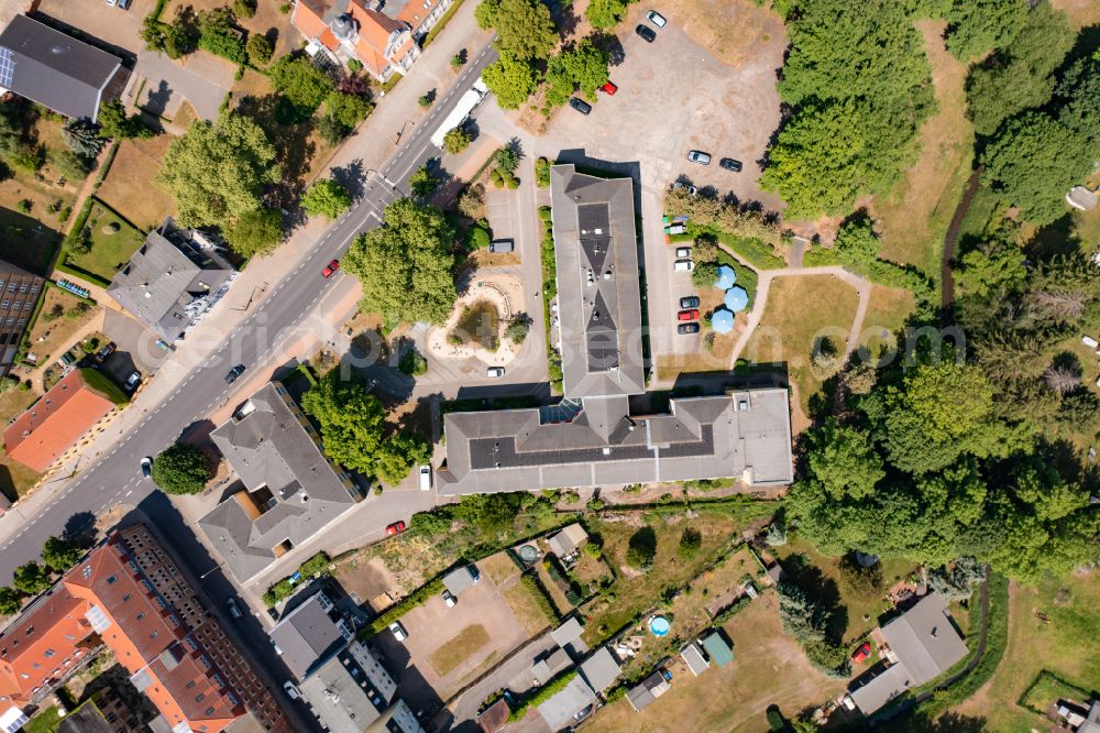 Vertical aerial photograph Luckenwalde - Vertical aerial view from the satellite perspective of the building the retirement home St. Katharina in Luckenwalde in the state Brandenburg, Germany