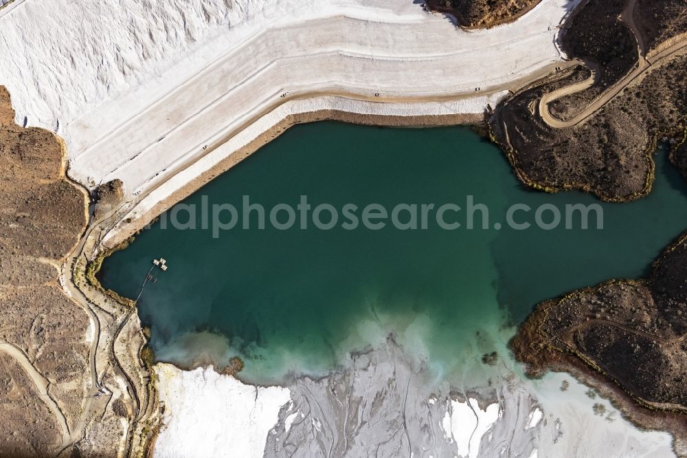 Vertical aerial photograph Prescott - Vertical aerial view from the satellite perspective of the terrain and overburden surfaces of the copper mine open pit in Baghdad and belongs to Prescott in Arizona, United States of America