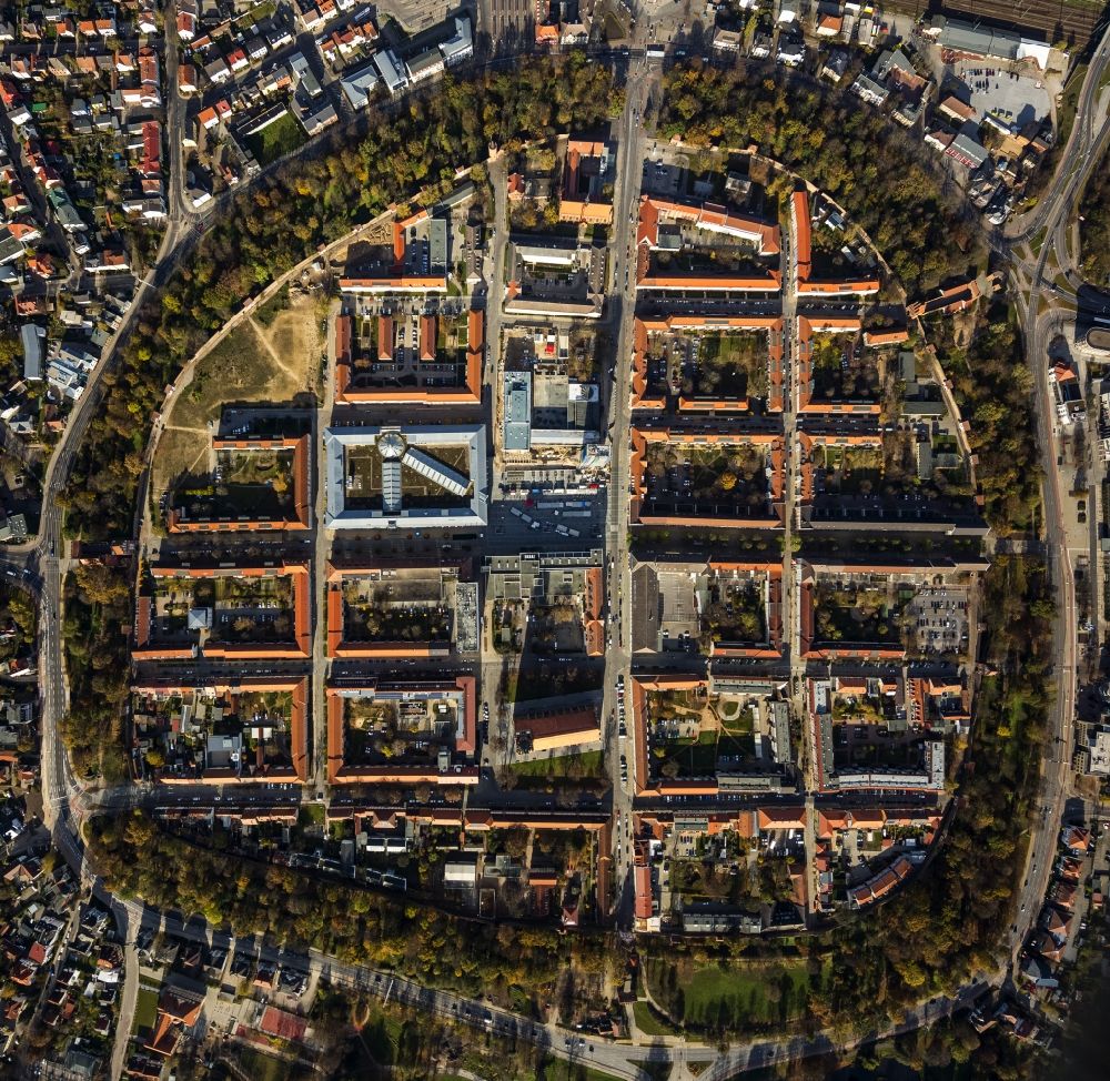Vertical aerial photograph Neubrandenburg - Center of the old town of Neubrandenburg in Mecklenburg - Western Pomerania